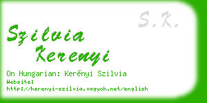 szilvia kerenyi business card